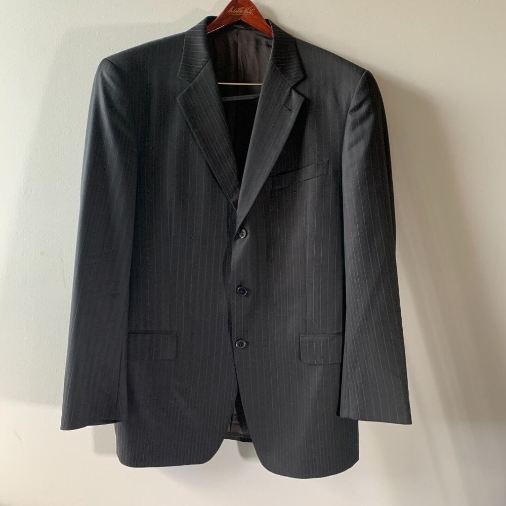 Joseph Abboud Mens Multicolor‎ Striped Silk Wool Blend 3 Button Blazer Size 42L